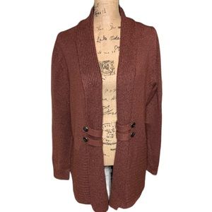 AB Studio Women’s Shawl Collar Open Front cardigan